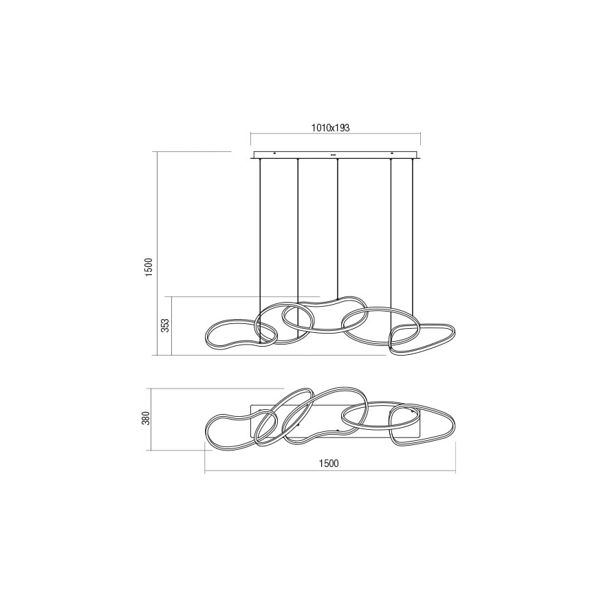 Redo 01-2599 - LED pendel dæmpbar BIAS LED/108,6W/230V CRI 90 3000K sort