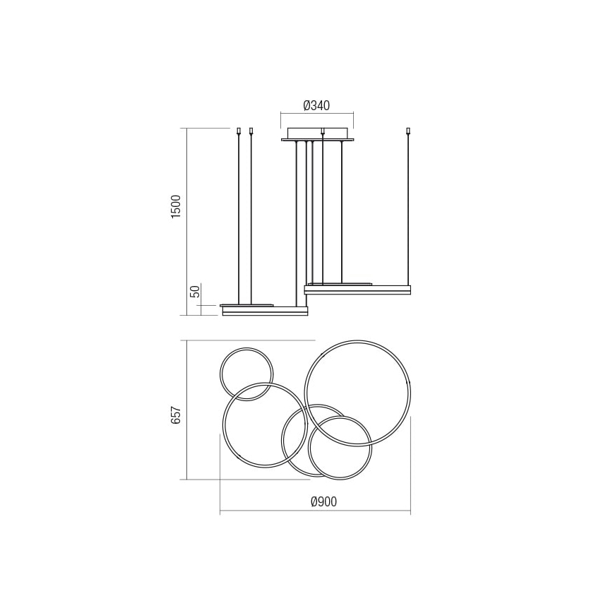 Redo 01-2607 - LED pendel dæmpbar SIGUA LED/99W/230V CRI 90 3000K brun