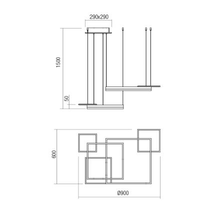 Redo 01-2613 - LED-dæmpbar pendel på wire SIGUA LED/110W/230V CRI 90 brun