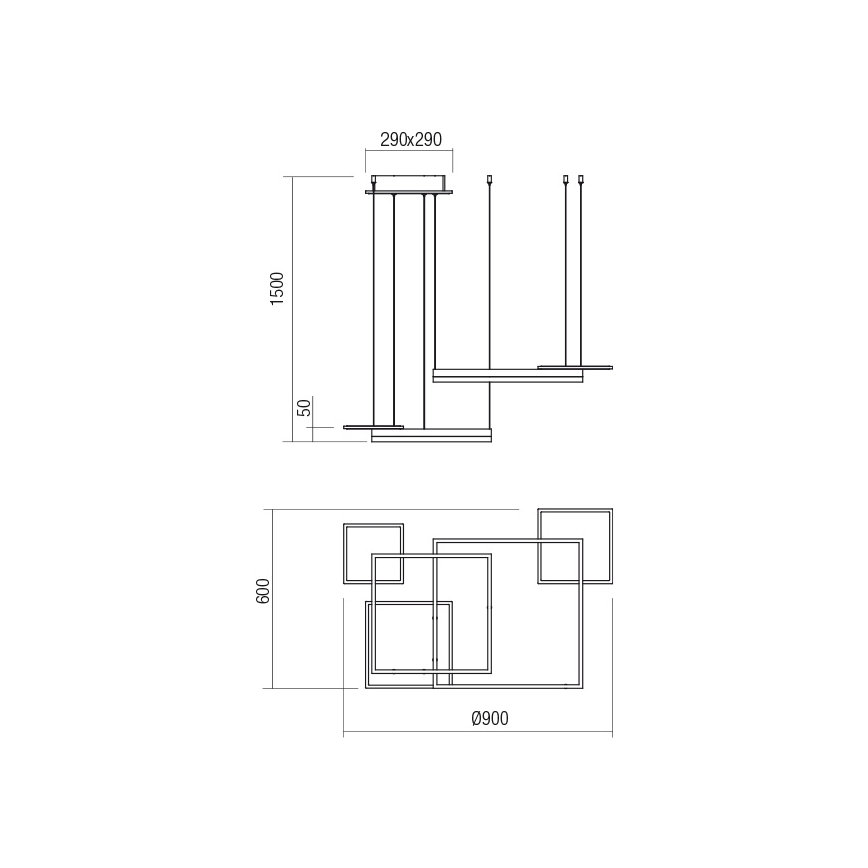 Redo 01-2613 - LED-dæmpbar pendel på wire SIGUA LED/110W/230V CRI 90 brun