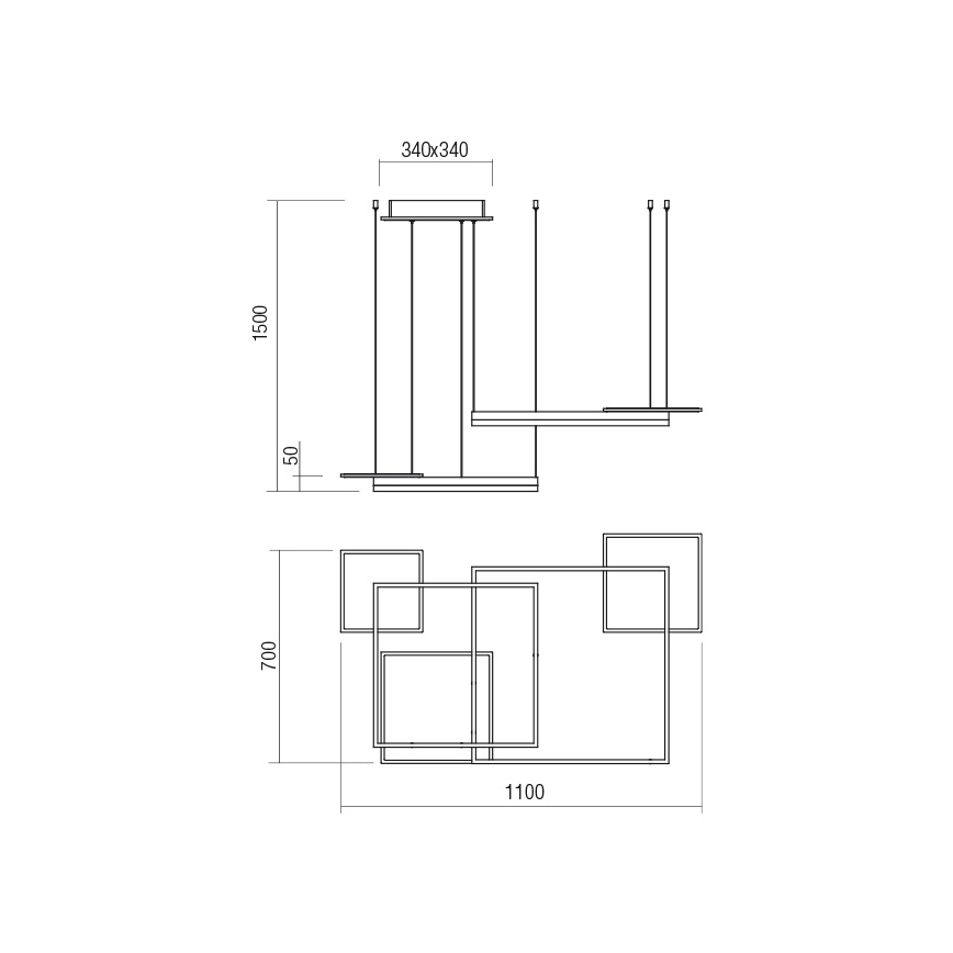 Redo 01-2614 - LED dæmpbar lysekrone på wire SIGUA LED/137W/230V CRI 90 hvid