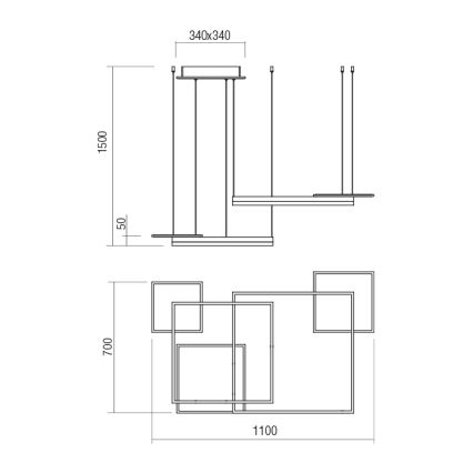 Redo 01-2615 - LED-dæmpbar pendel på wire SIGUA LED/137W/230V CRI 90 guld