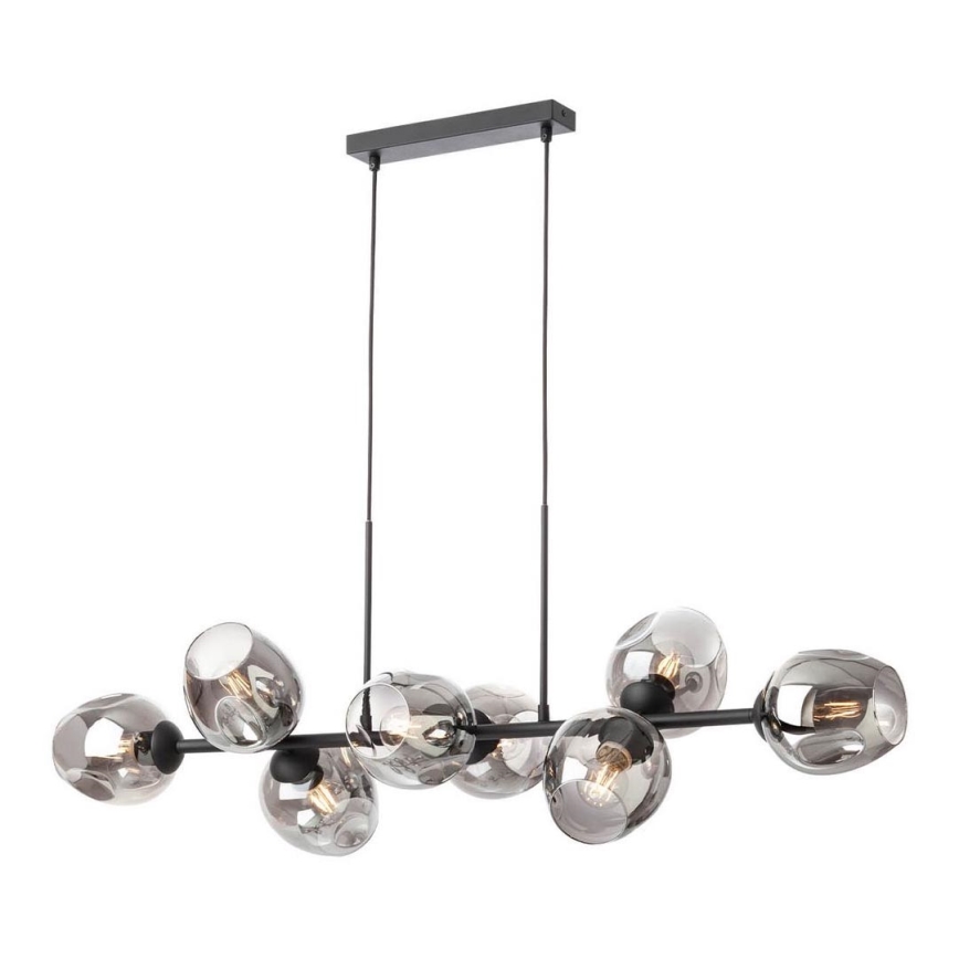 Redo 01-2622 - Pendel PIERCE 8xE27/42W/230V sort/røget