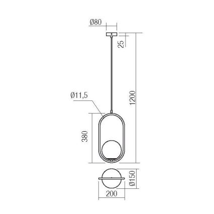 Redo 01-2624 - Pendel NIVA 1xE14/28W/230V