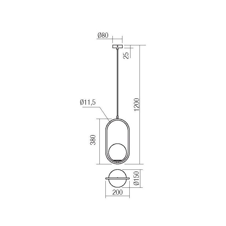 Redo 01-2624 - Pendel NIVA 1xE14/28W/230V