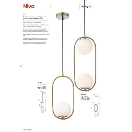 Redo 01-2626 - Pendel NIVA 2xE14/28W/230V