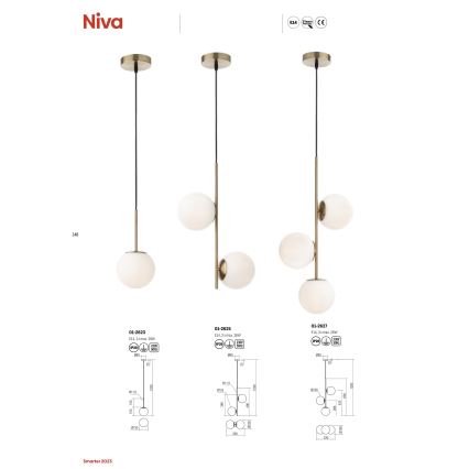 Redo 01-2626 - Pendel NIVA 2xE14/28W/230V