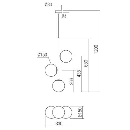Redo 01-2627 - Pendel NIVA 3xE14/28W/230V