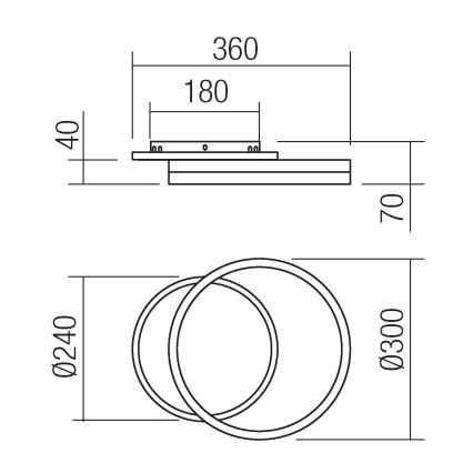 Redo 01-2628 - LED væglampe CONNECT LED/28W/230V hvid