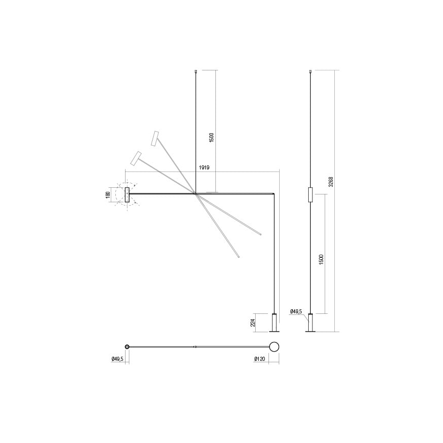 Redo 01-2695 - LED gulvlampe dæmpbar PICAS LED/12W/230V sort