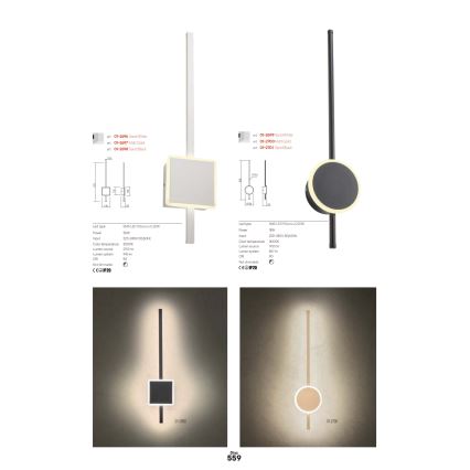 Redo 01-2696 - LED væglampe DIAZ LED/20W/230V CRI 90 hvid