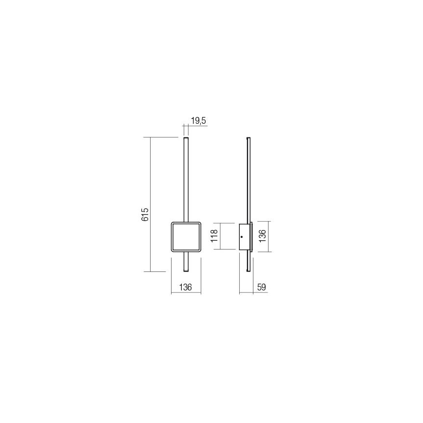 Redo 01-2696 - LED væglampe DIAZ LED/20W/230V CRI 90 hvid