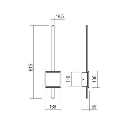 Redo 01-2697 - LED væglampe DIAZ LED/20W/230V CRI 90 guld