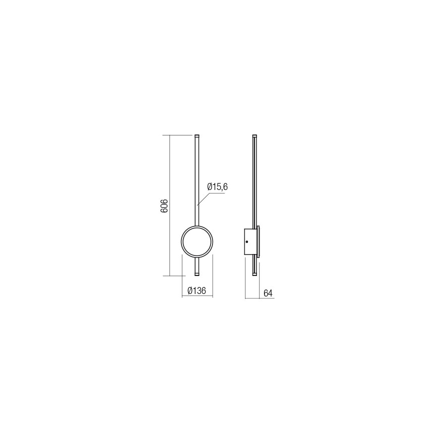 Redo 01-2701 - LED væglampe DIAZ LED/18W/230V CRI 90 sort