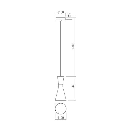 Redo 01-2711 - Pendel KILT 1xE27/42W/230V diameter 12 cm sort