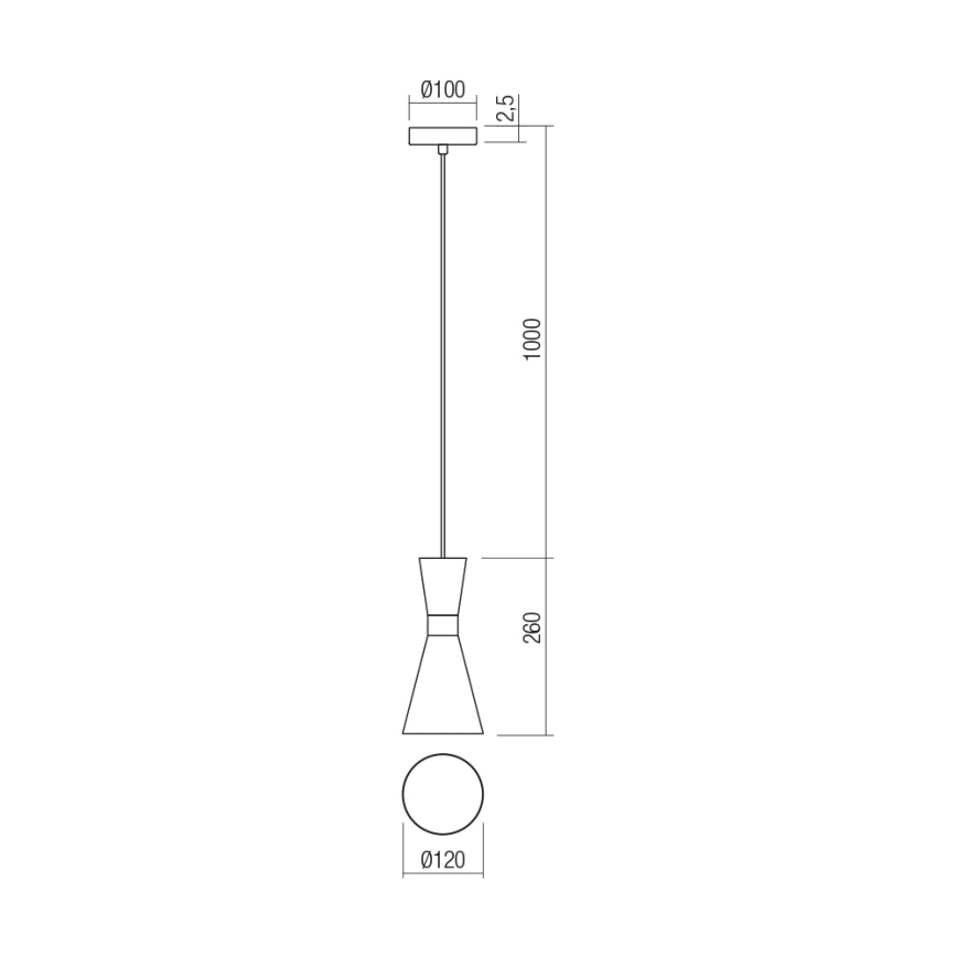 Redo 01-2711 - Pendel KILT 1xE27/42W/230V diameter 12 cm sort