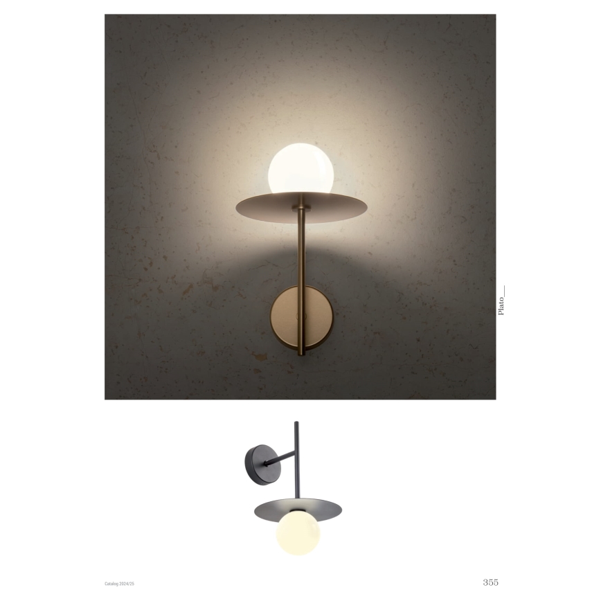 Redo 01-2725 - Væglampe PLATO 1xG9/10W/230V guldfarvet