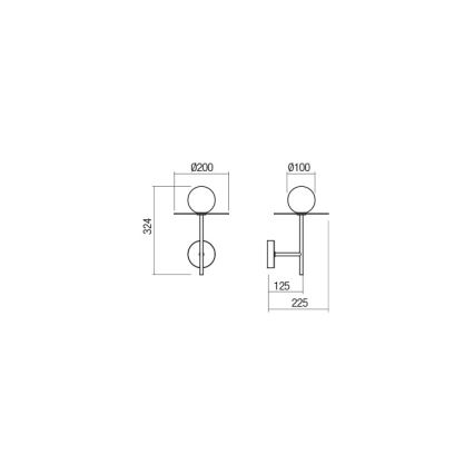Redo 01-2726 - Væglampe PLATO 1xG9/10W/230V sort