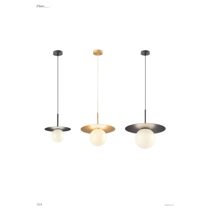 Redo 01-2728 - Pendel PLATO 1xG9/10W/230V diameter 20 cm sort