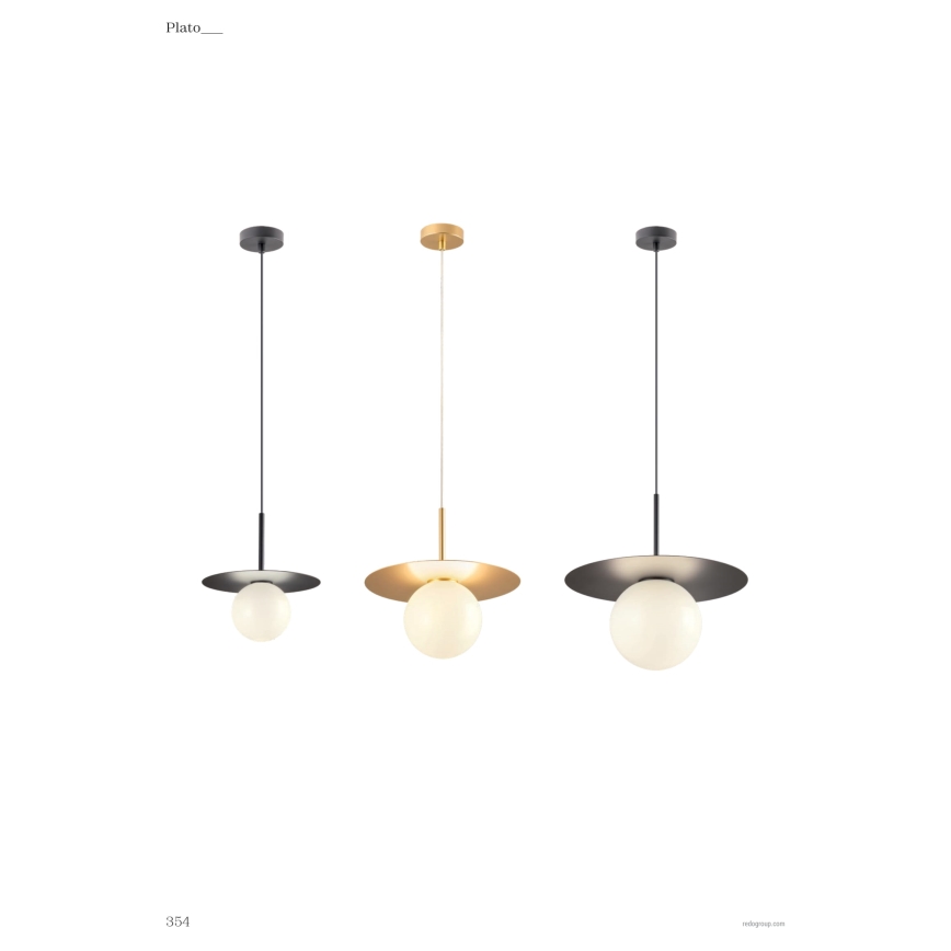 Redo 01-2728 - Pendel PLATO 1xG9/10W/230V diameter 20 cm sort