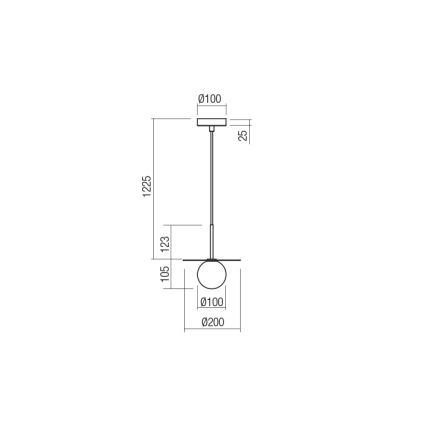 Redo 01-2728 - Pendel PLATO 1xG9/10W/230V diameter 20 cm sort