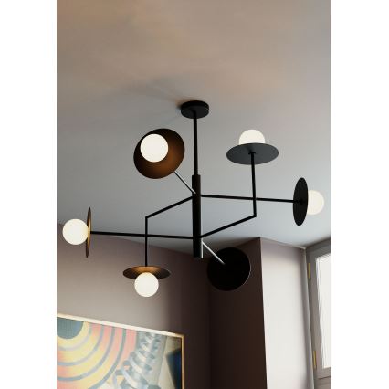 Redo 01-2734 - Pendellampe PLATO 6xG9/10W/230V sort