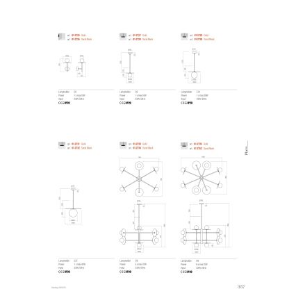Redo 01-2734 - Pendellampe PLATO 6xG9/10W/230V sort