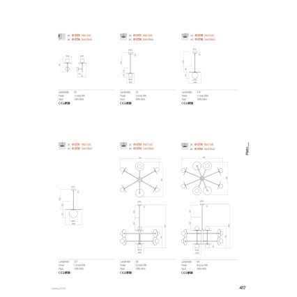 Redo 01-2735 - Lysekrone på stang PLATO 8xG9/10W/230V, guldfarvet