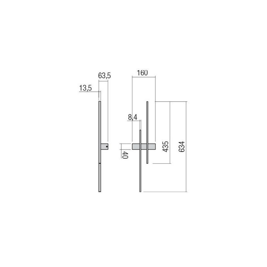 Redo 01-2744 - LED-væglampe TANGENT LED/13W/230V Ra 90 hvid