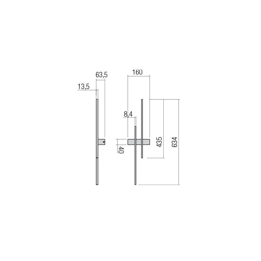 Redo 01-2745 - LED væglampe TANGENT LED/13W/230V CRI 90 sort