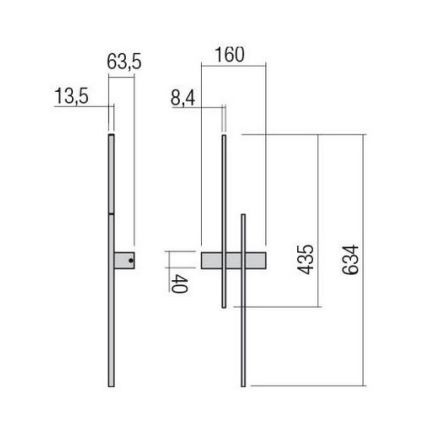 Redo 01-2746 - LED-væglampe TANGENT LED/13W/230V 3000K 63,4 cm CRI 90 hvid