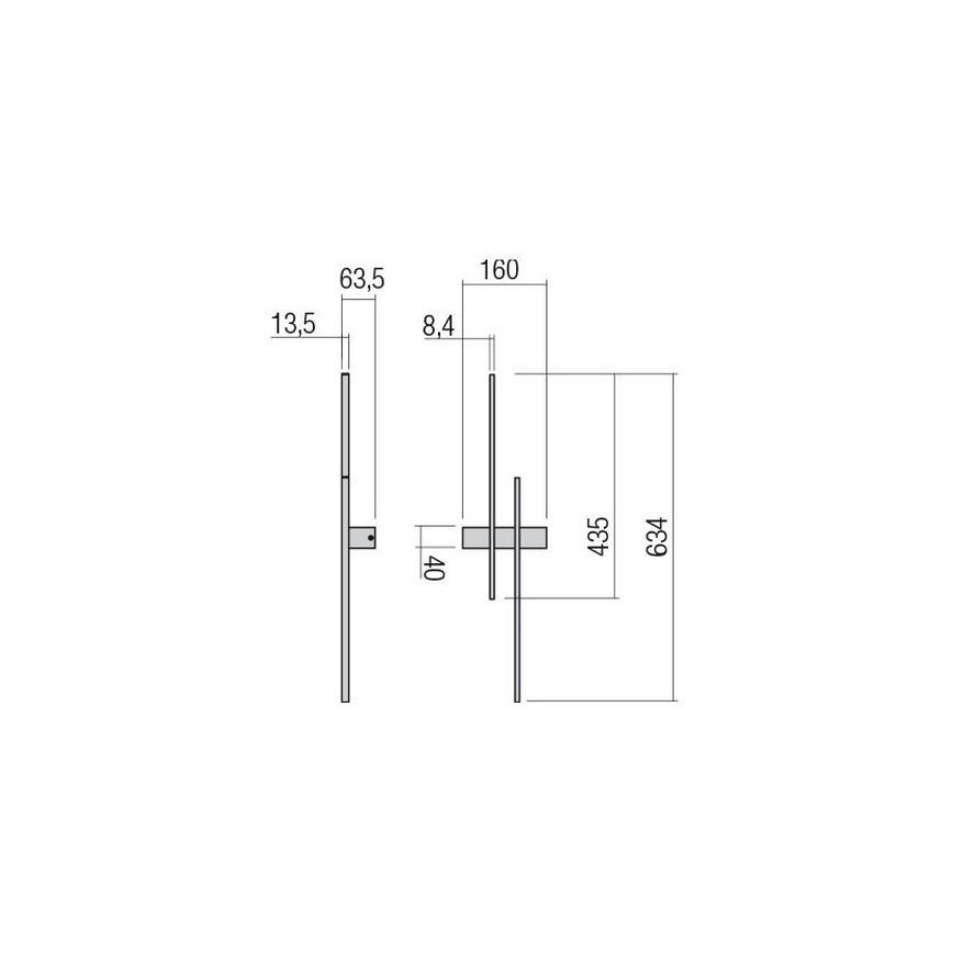 Redo 01-2746 - LED-væglampe TANGENT LED/13W/230V 3000K 63,4 cm CRI 90 hvid