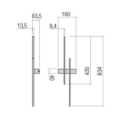 Redo 01-2747 - LED vægarmatur TANGENT/13W/230V CRI 90 sort