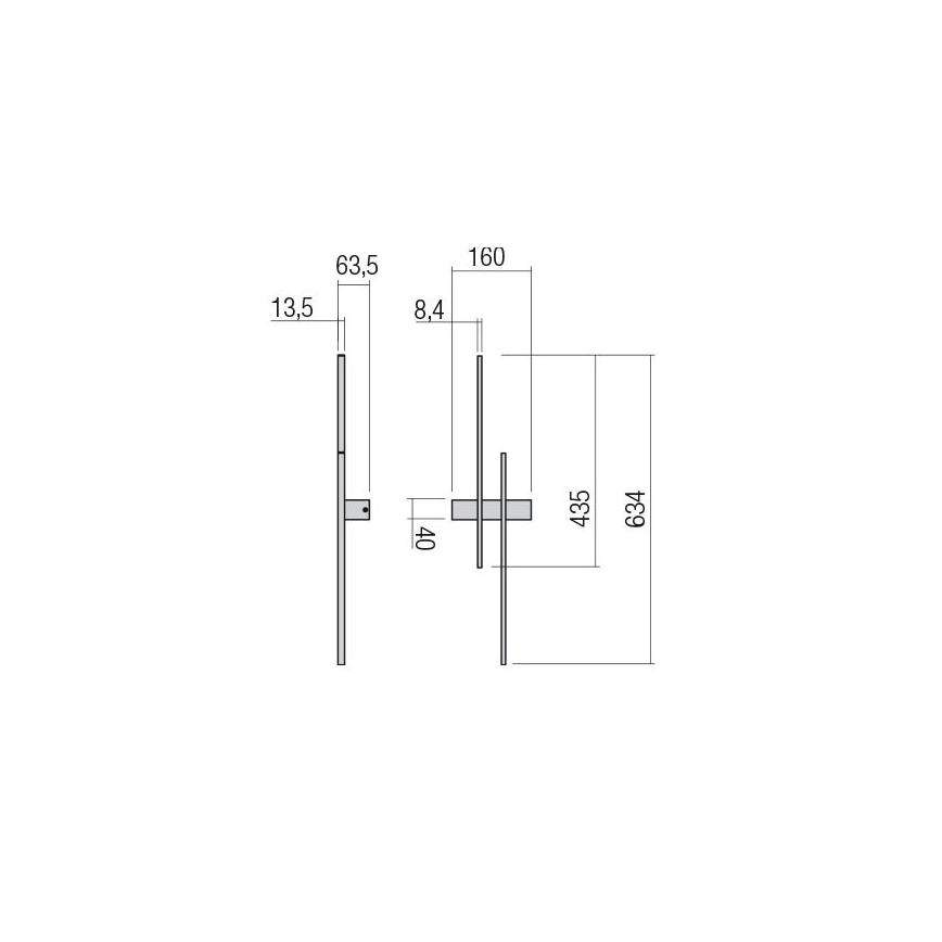 Redo 01-2747 - LED væglampe TANGENT LED/13W/230V 3000K 63,4 cm CRI 90 sort