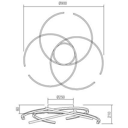 Redo 01-2748 - LED loftlampe dæmpbar ALIEN LED/75W/230V 3000K diameter 90 cm hvid