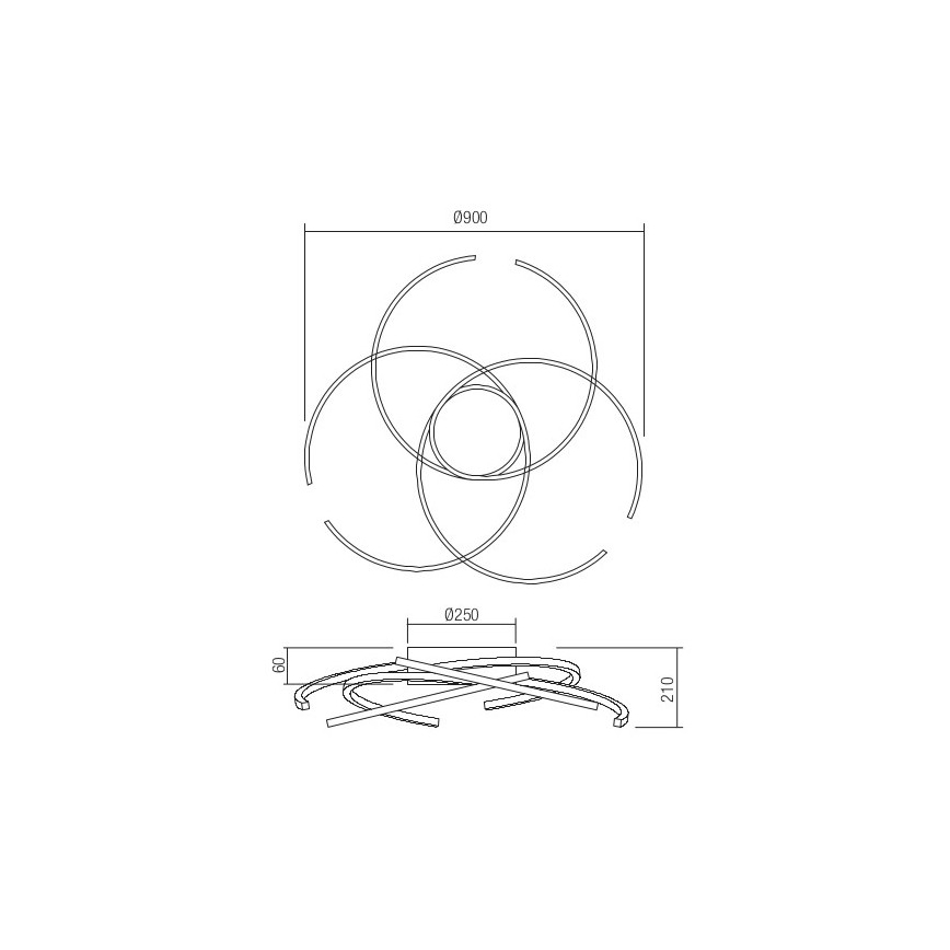 Redo 01-2748 - LED loftlampe dæmpbar ALIEN LED/75W/230V 3000K diameter 90 cm hvid