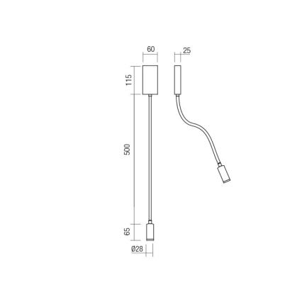 Redo 01-2754 - LED væglampe WALLIE LED/3W/230V USB CRI 90 hvid