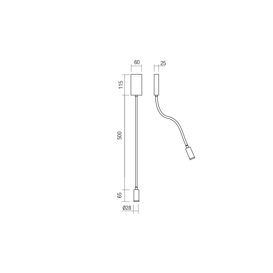Redo 01-2754 - LED væglampe WALLIE LED/3W/230V USB CRI 90 hvid