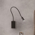 Redo 01-2755 - LED Fleksibel lampe WALLIE LED/3W/230V USB CRI 90 sort