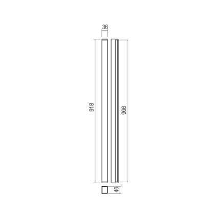 Redo 01-2765 - PLOT LED-væglampe, 31 W/230 V, 90 cm, sort