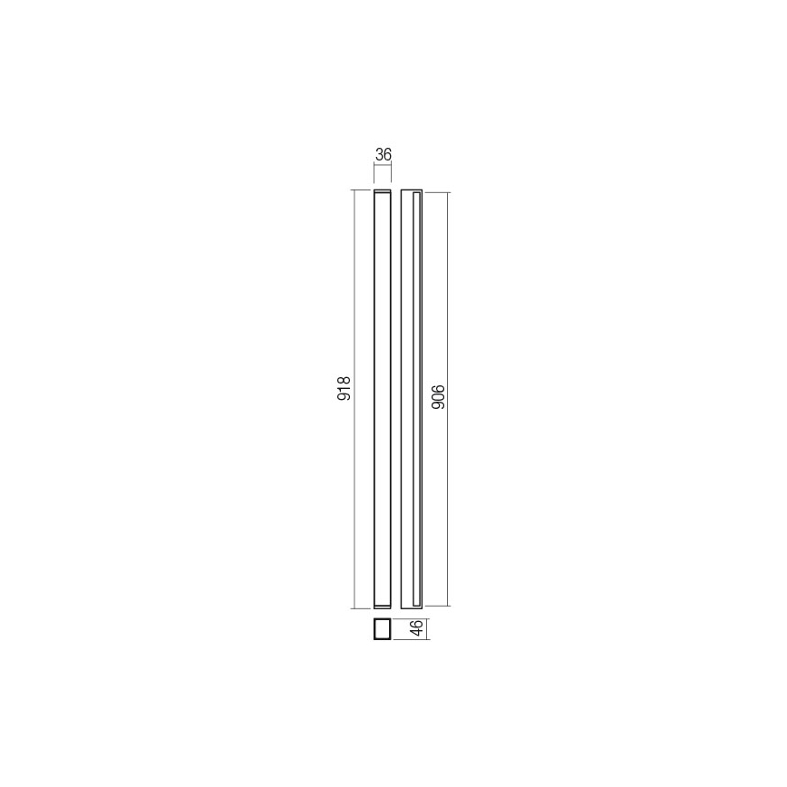 Redo 01-2765 - PLOT LED-væglampe, 31 W/230 V, 90 cm, sort
