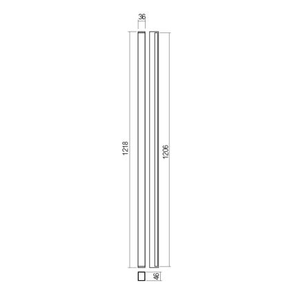 Redo 01-2767 - LED Væglampe PLOT LED/35W/230V 120 cm sort
