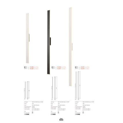 Redo 01-2770 - LED vægarmatur WAPI LED/30W/230V 119 cm hvid