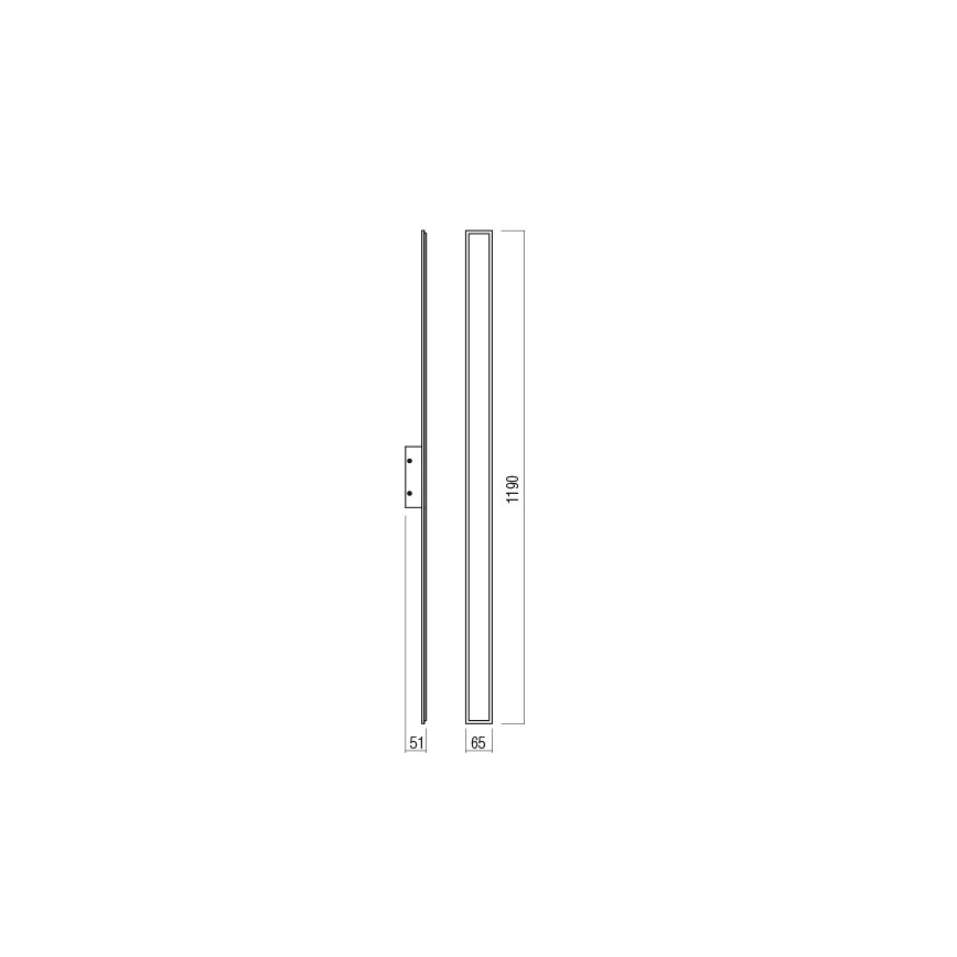 Redo 01-2771 - LED væglampe WAPI LED/30W/230V 119 cm sort