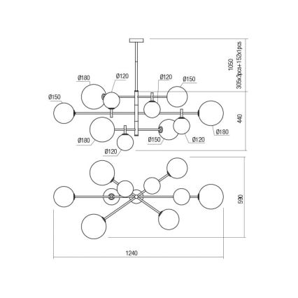 Redo 01-2781 - Pendellampe ROY 10xG9/10W/230V