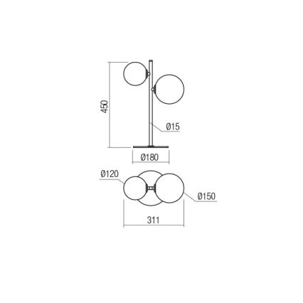 Redo 01-2784 - Bordlampe ROY 2xG9/10W/230V