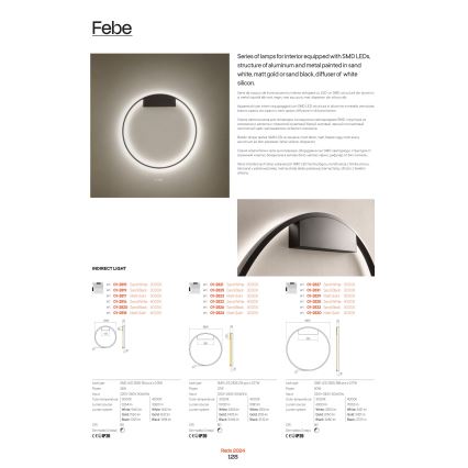 Redo 01-2817 - LED vægspot dæmpbar FEBE LED/24W/230V guldfarvet