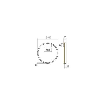 Redo 01-2817 - LED vægspot dæmpbar FEBE LED/24W/230V guldfarvet
