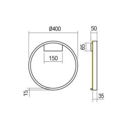 Redo 01-2819 - LED vægspot dæmpbar FEBE LED/24W/230V sort