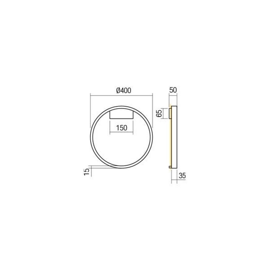 Redo 01-2819 - LED vægspot dæmpbar FEBE LED/24W/230V sort